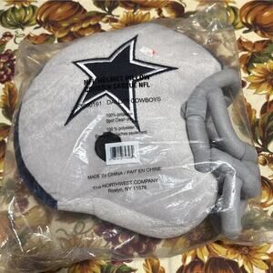 NFL Dallas Cowboys Gray/Silver Football Helmet Plush Pillow Throw 12” New/Sealed